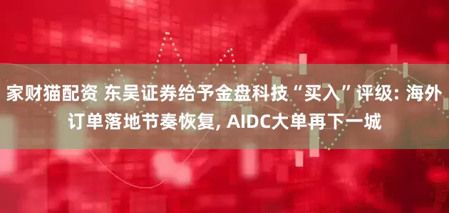 家财猫配资 东吴证券给予金盘科技“买入”评级: 海外订单落地节奏恢复, AIDC大单再下一城